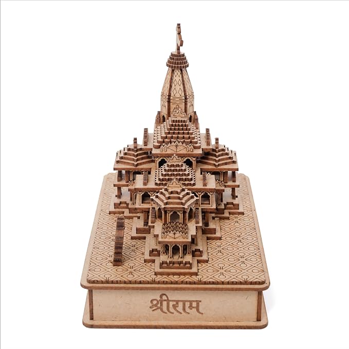 Laser Art Ram Mandir Ayodhya Model 3D Replica, front