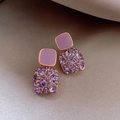 Lavender Luxe Crystal Stud Earrings – Modern Indian Drop Elegance for Women