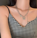 Layered Butterfly & Heart Charm Necklace – Where Love Meets Lightness