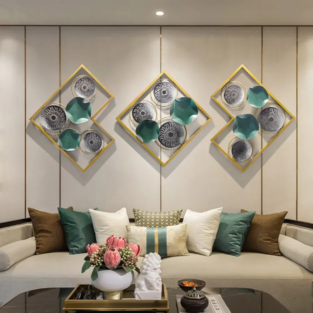 Lotus Leaves Metal Wall Art Set of 3 – A Tranquil Touch of Nature
