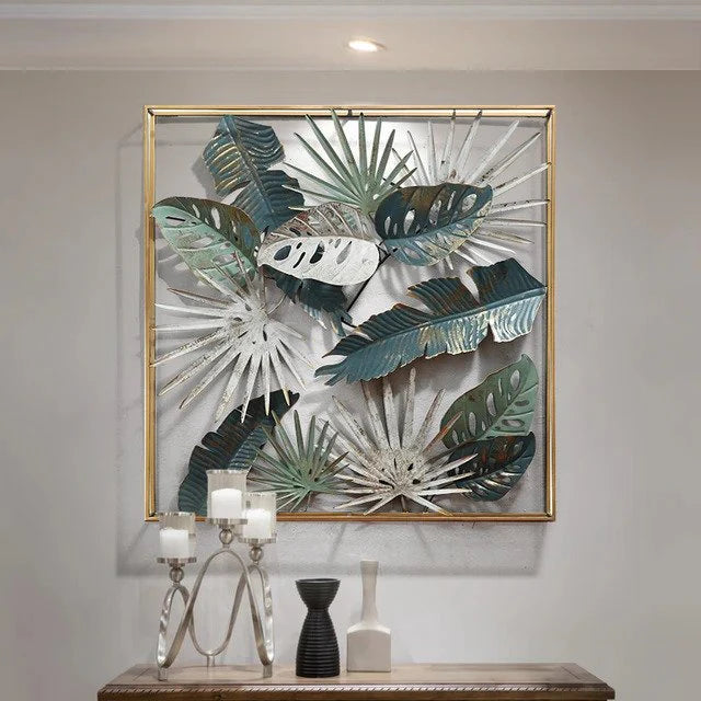 Lupin Leaves Frame Metal Wall Art – A Touch of Nature and Elegance for Your Home