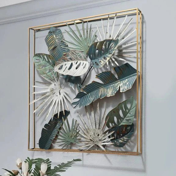 Lupin Leaves Frame Metal Wall Art – A Touch of Nature and Elegance for Your Home