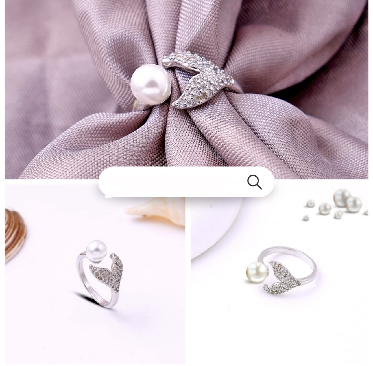 Mermaid Pearl Ring – Ocean Magic in Every Sparkle
