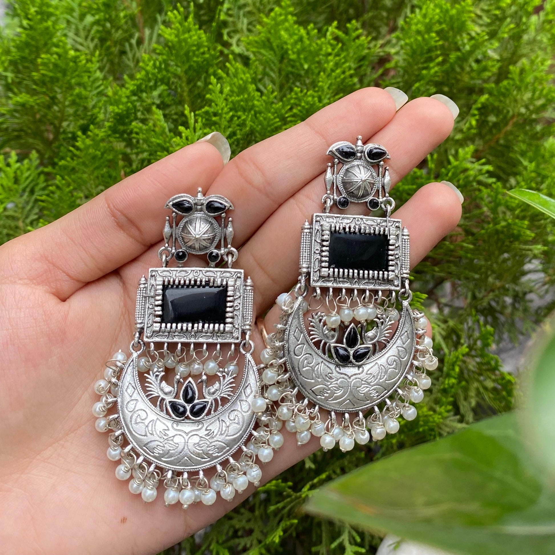 Midnight Moon Chandbalis – A Mystical Glow of Elegance and Grace