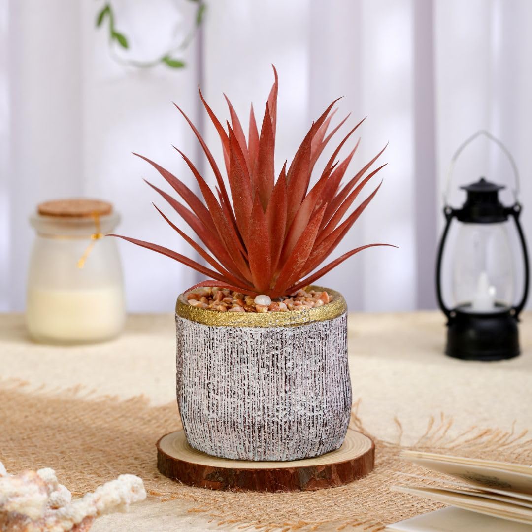Mini Artificial Succulent with Ceramic Pot – A Touch of Nature with Zero Maintenance