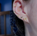 Mini Butterfly Stud Earring Set – Dainty CZ Crystals for Multipiercing Looks
