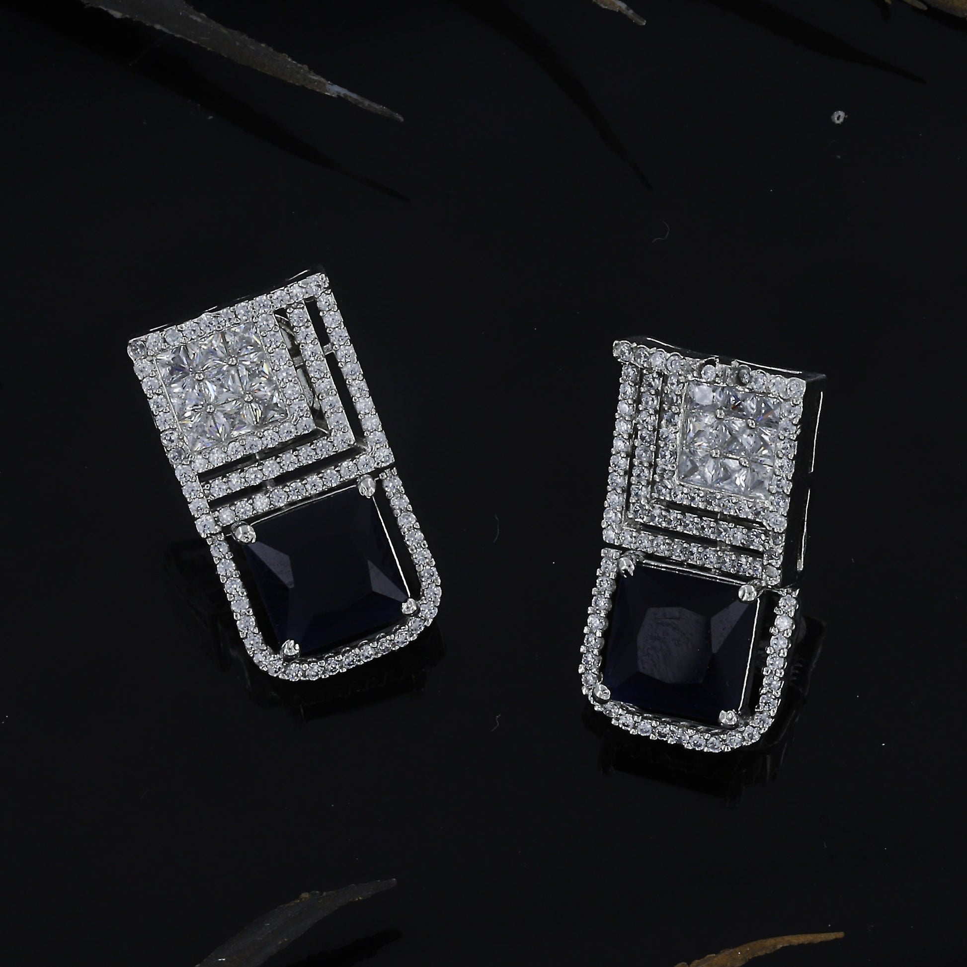 Mini Short Diamond Earrings With Colour – A Touch of Sparkle and Elegance