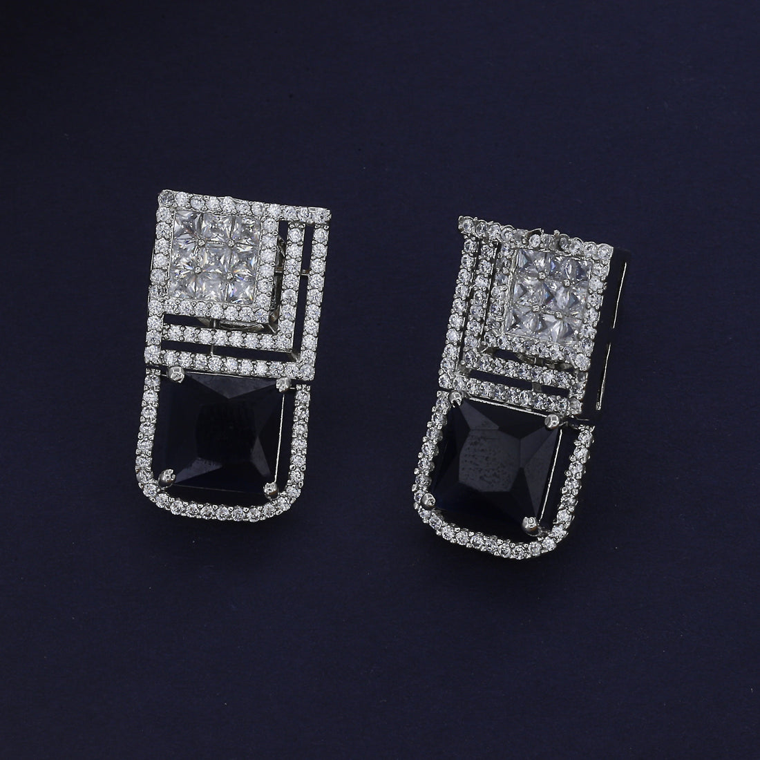 Mini Short Diamond Earrings With Colour – A Touch of Sparkle and Elegance