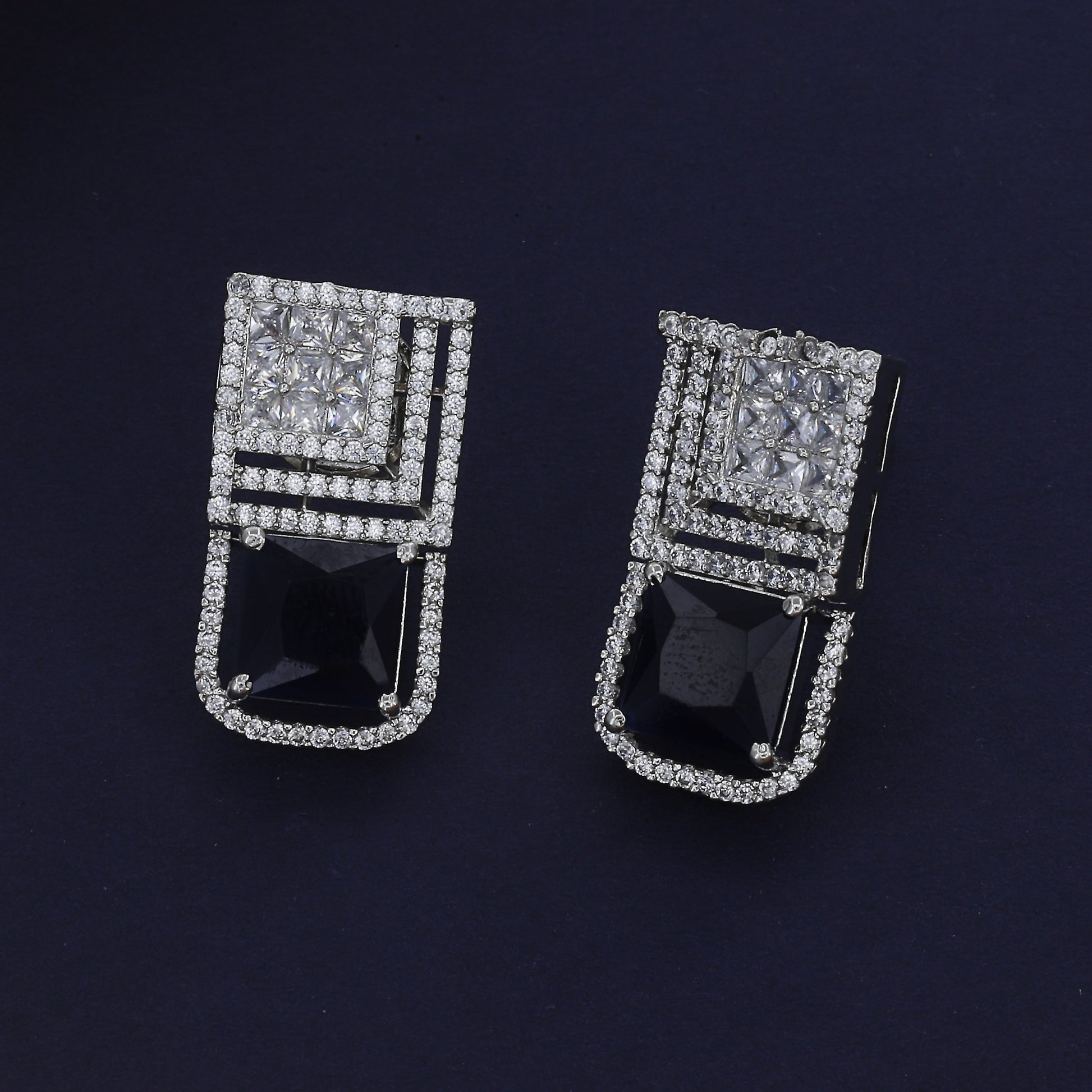 Mini Short Diamond Earrings With Colour – A Touch of Sparkle and Elegance