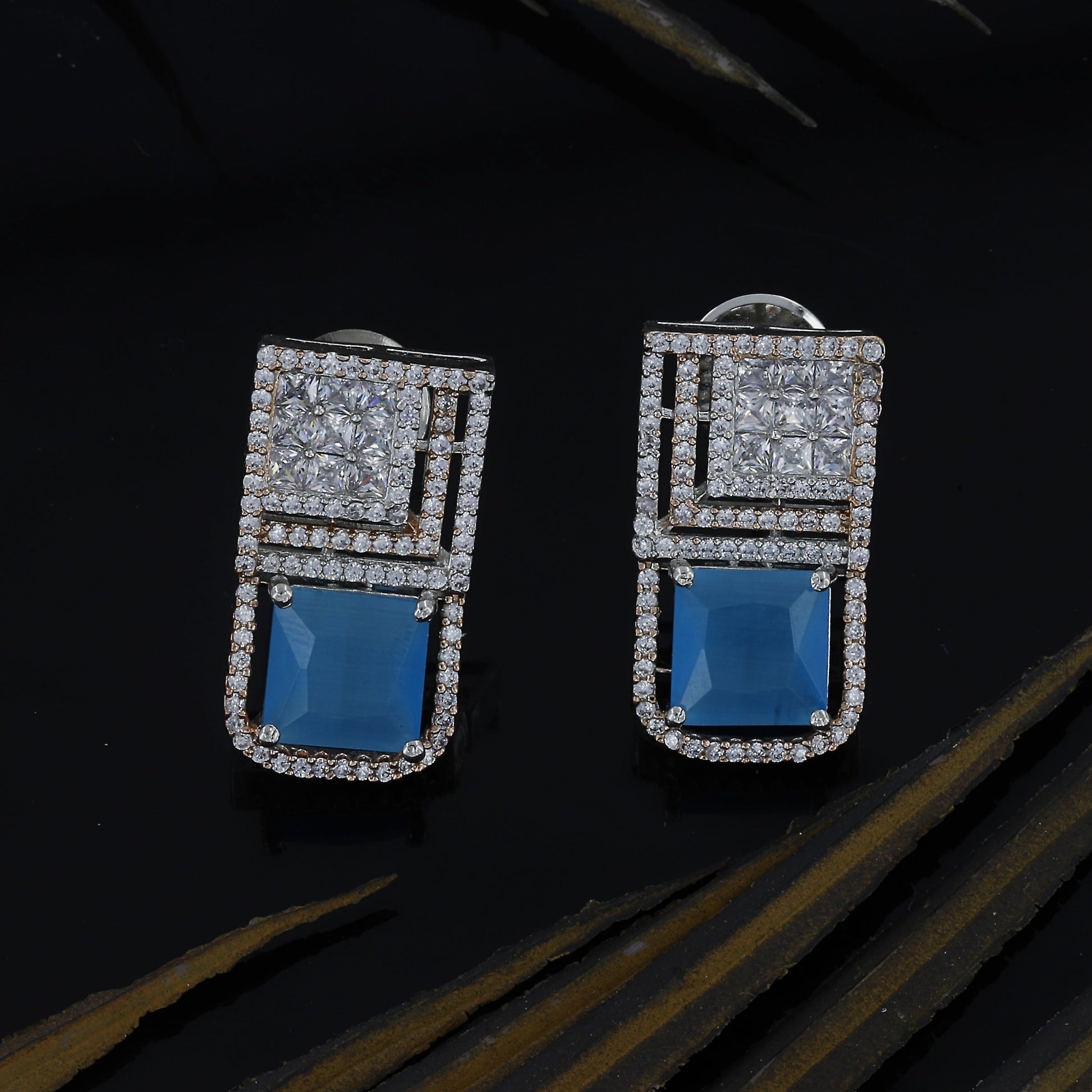 Mini Short Diamond Earrings With Colour – A Touch of Sparkle and Elegance