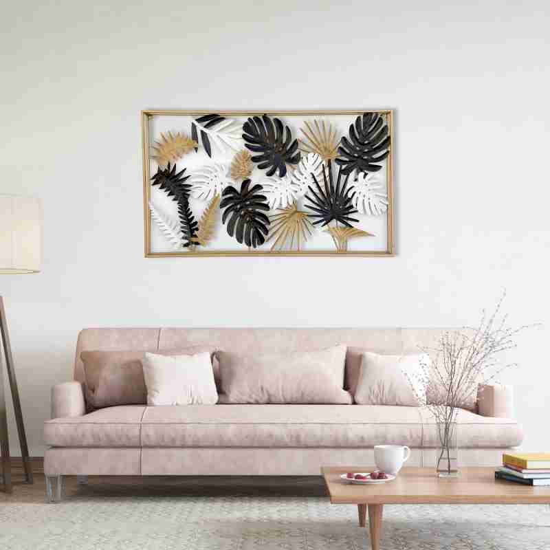 Monstera Leaves Frame Metal Wall Art – Nature-Inspired Elegance for Your Home