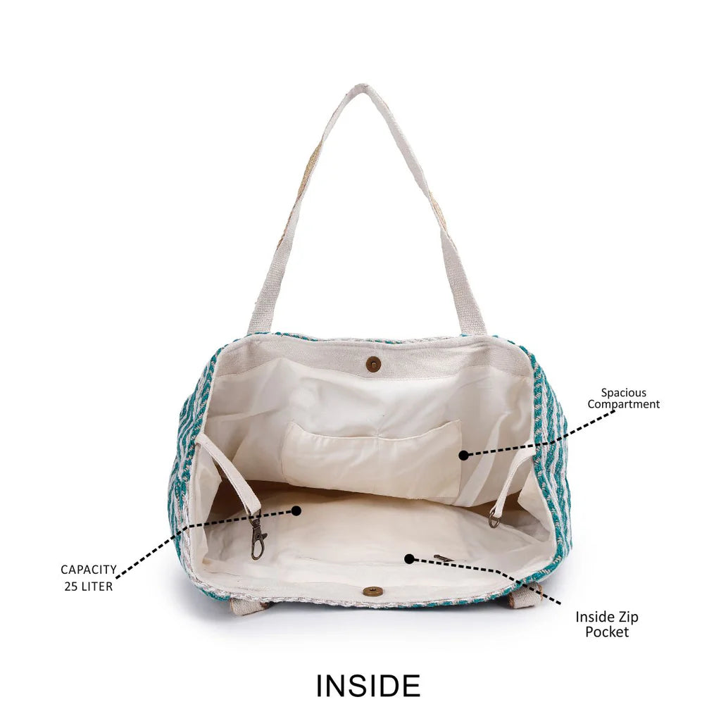 Multi-Color Tote Bag with Webbing Handle – A Vibrant Blend of Style & Functionality
