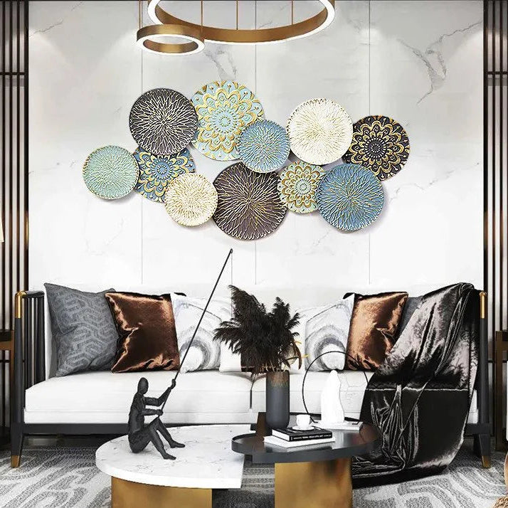 Multicolor Wall Plates Metal Wall Art – Vibrant Elegance for Your Walls