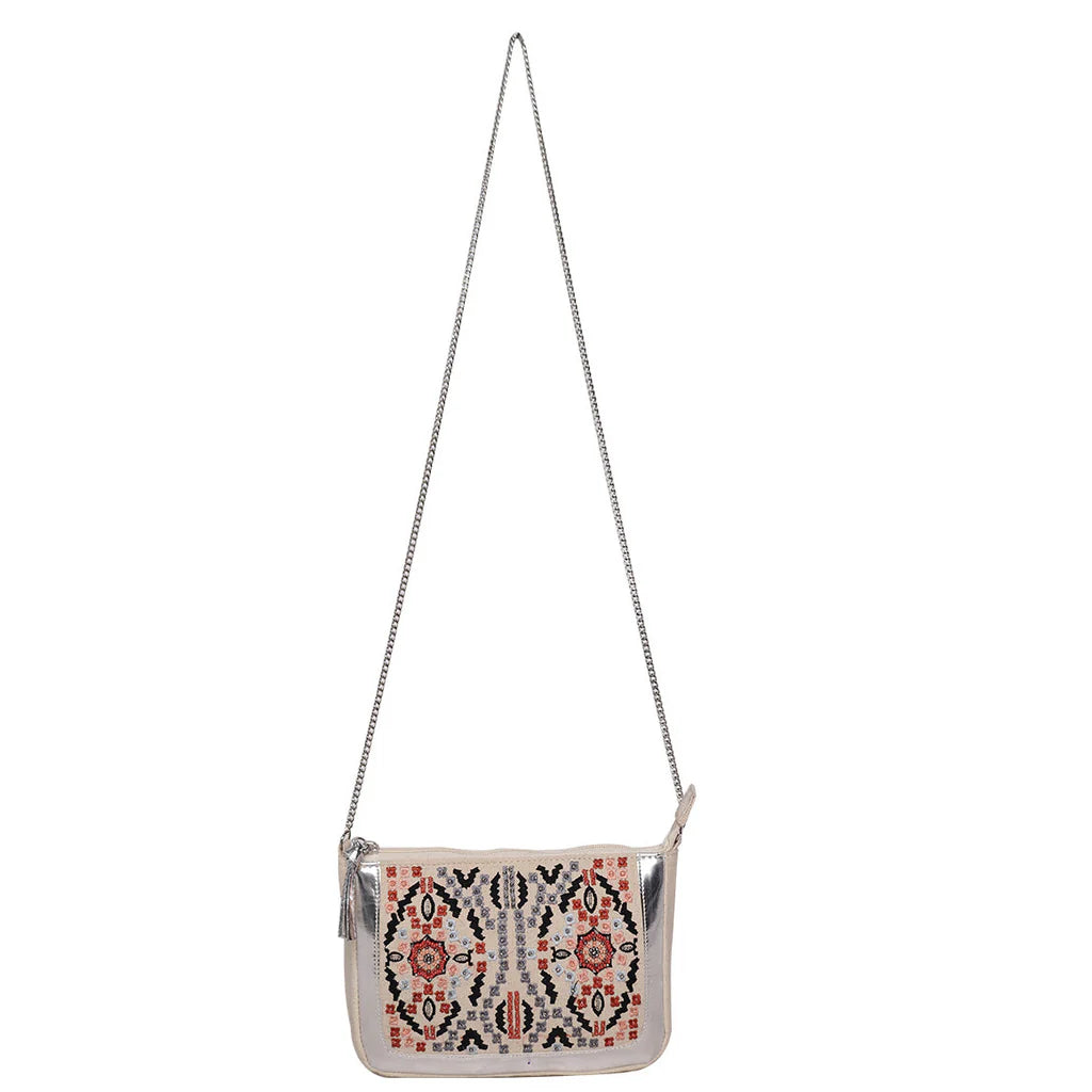Natural Beaded Embroidered Woven Sling Bag/Travel Pouch – A Stylish Statement of Craftsmanship and Practicality