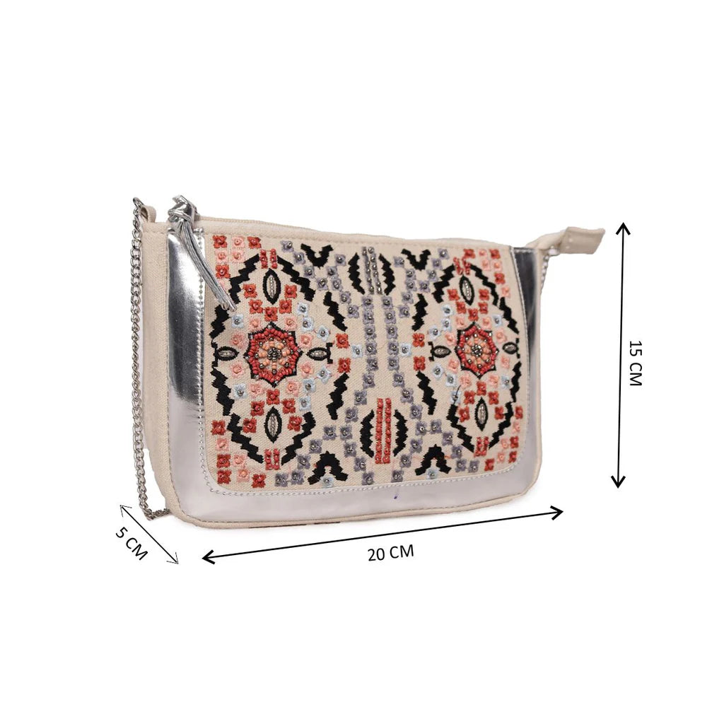 Natural Beaded Embroidered Woven Sling Bag/Travel Pouch – A Stylish Statement of Craftsmanship and Practicality