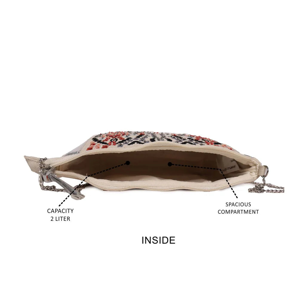 Natural Beaded Embroidered Woven Sling Bag/Travel Pouch – A Stylish Statement of Craftsmanship and Practicality