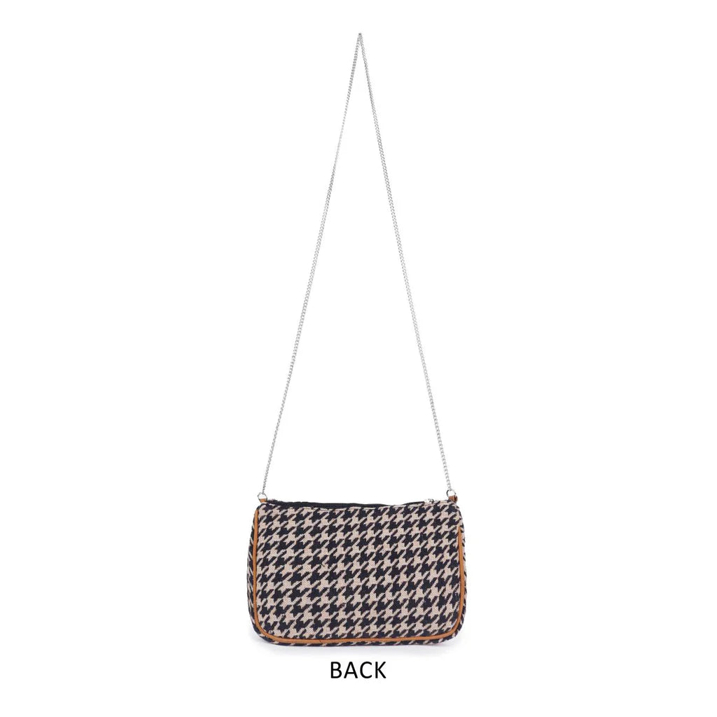 Natural/Black Colour Cotton Jute Fabric Crossbody Sling/Travel Pouch with Metal Chain – A Perfect Fusion of Style and Functionality