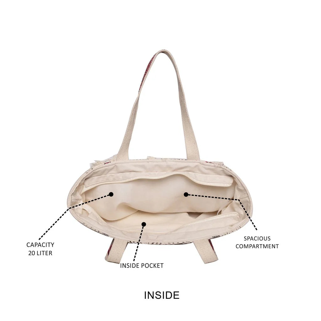Natural Color Shopper Bag with Webbing Handle – A Perfect Blend of Style & Durability