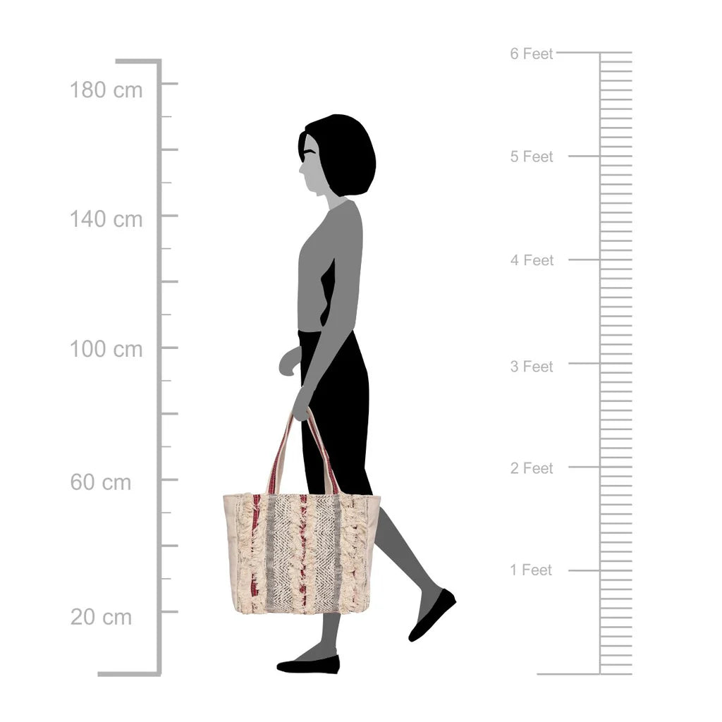 Natural Color Shopper Bag with Webbing Handle – A Perfect Blend of Style & Durability