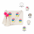 Natural Mesh Fabric Crossbody Sling Bag with Cotton Cord Long Handle – Stylish, Practical, and Eco-friendly