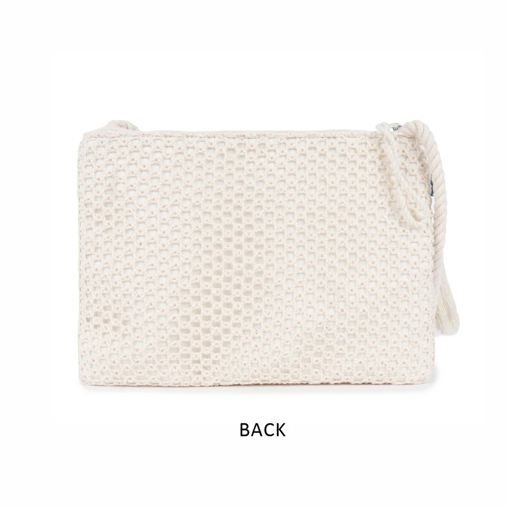Natural Mesh Fabric Crossbody Sling Bag with Cotton Cord Long Handle – Stylish, Practical, and Eco-friendly
