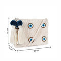 Natural Mesh Fabric Crossbody Sling Bag with Cotton Cord Long Handle – Stylish, Practical, and Eco-friendly