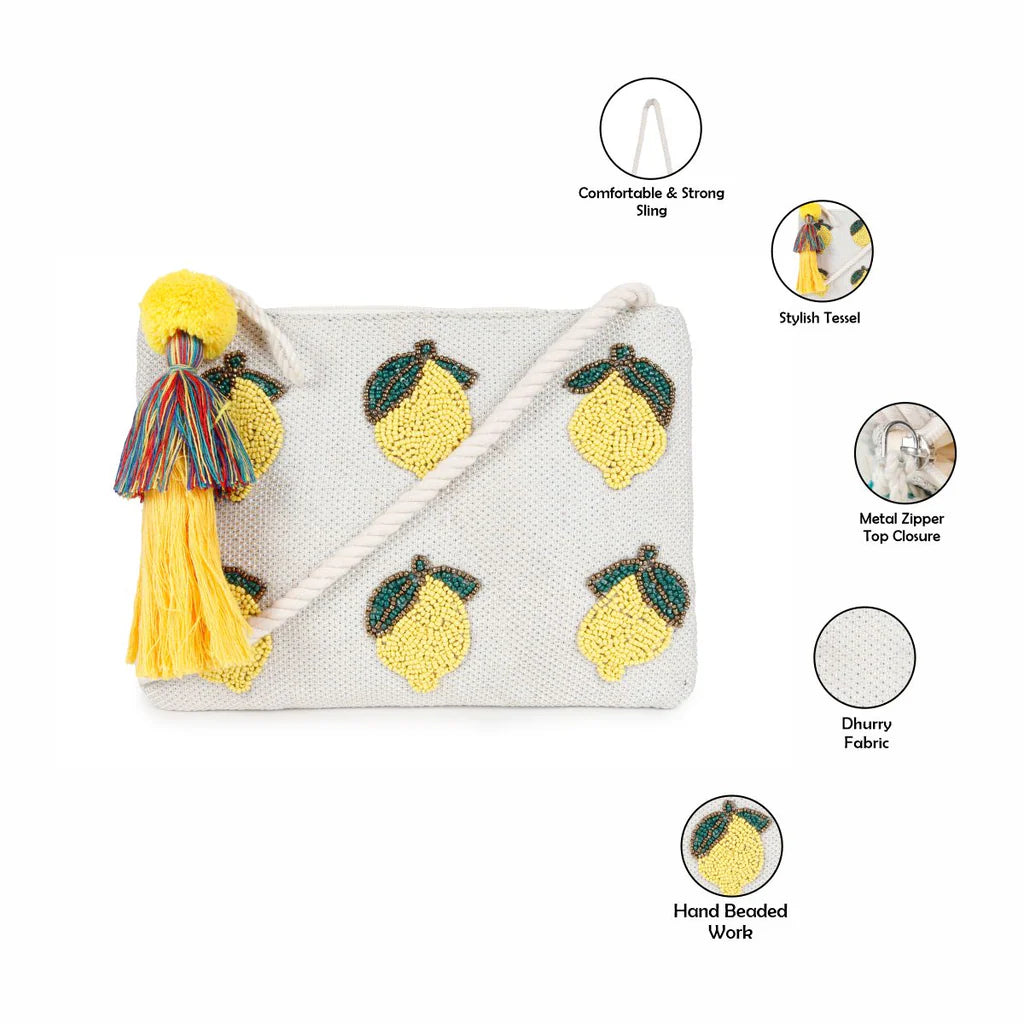 Natural Mesh Fabric Crossbody Sling Bag with Cotton Cord Long Handle – Stylish, Practical, and Eco-friendly