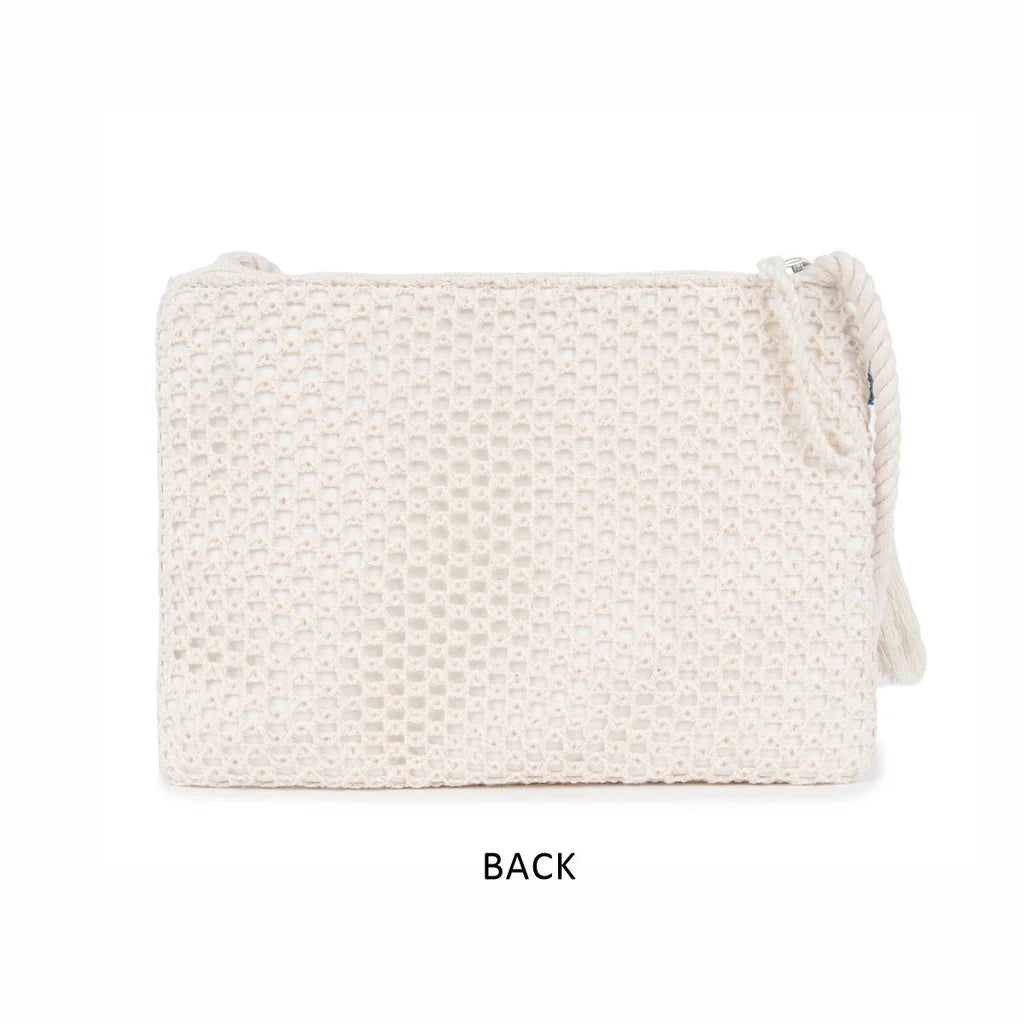 Natural Mesh Fabric Crossbody Sling Bag with Cotton Cord Long Handle – Stylish, Practical, and Eco-friendly