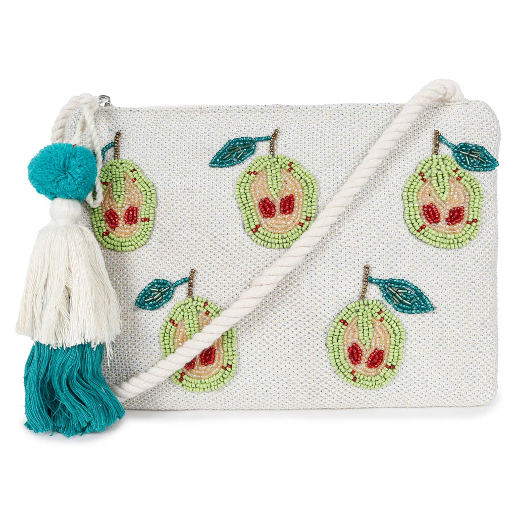 Natural Mesh Fabric Crossbody Sling Bag with Cotton Cord Long Handle – Stylish, Practical, and Eco-friendly