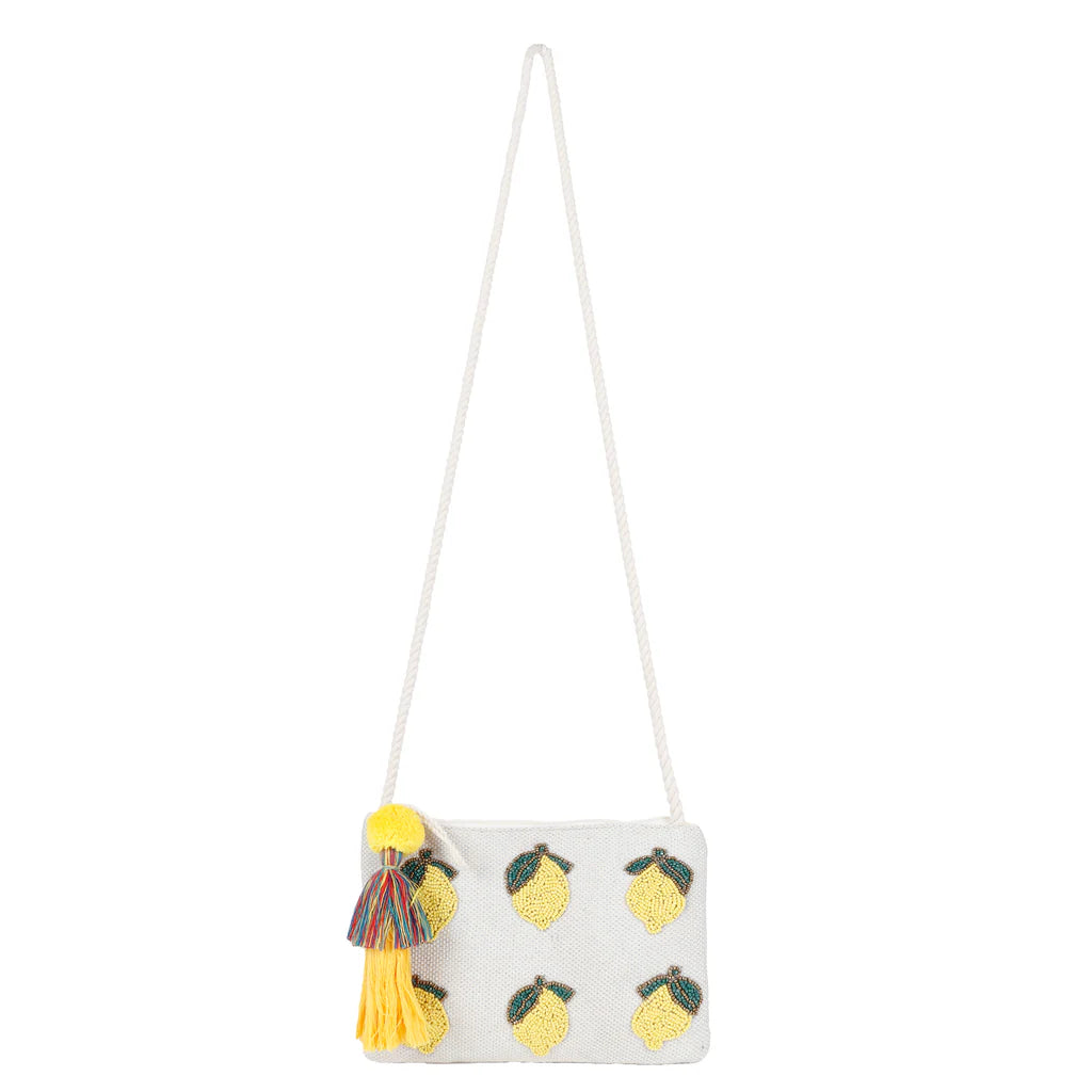 Natural Mesh Fabric Crossbody Sling Bag with Cotton Cord Long Handle – Stylish, Practical, and Eco-friendly