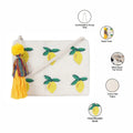 Natural Mesh Fabric Crossbody Sling Bag With Cotton Cord Long Handle Bag