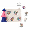 Natural Mesh Fabric Crossbody Sling Bag with Cotton Cord Long Handle – Stylish, Practical, and Eco-friendly