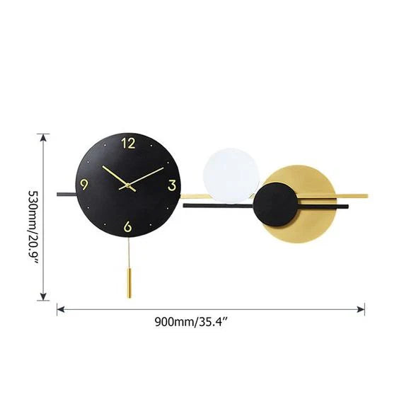 Nexus Black and Golden Circle Metal Wall Clock – A Perfect Fusion of Modern Elegance and Timeless Design
