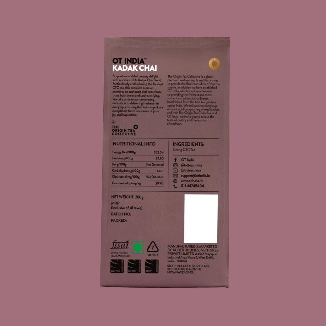 OT India Kadak Chai - Kadak & Aromatic Flavour Tea (200 gm)
