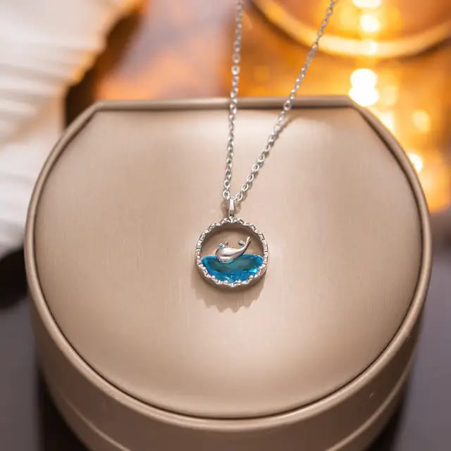 Ocean Bliss Dolphin Pendant Necklace – Ride the Waves in Style