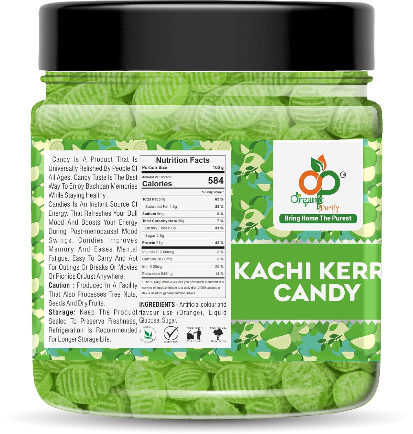 Organic Purify Kachi Keri Drops (Kachi Keri Candy) Khatti Mithi Keri Candy Back
