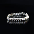 Pear Cut Two Line Silver Diamond Bracelet – Graceful Elegance with a Unique Flair