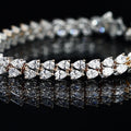 Pear Cut Two Line Silver Diamond Bracelet – Graceful Elegance with a Unique Flair