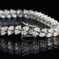 Pear Cut Two Line Silver Diamond Bracelet – Graceful Elegance with a Unique Flair