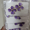 Purple Floral Enamel Stud Earrings with Gold Trim – Elegant Indian Jewelry for All Occasions