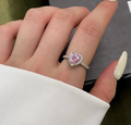 Purple Heartstone Ring – Royal Romance in Every Sparkle