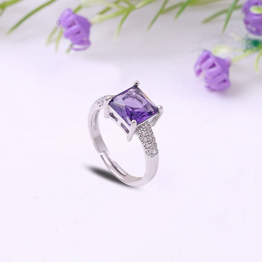 Purple Princess Cut Ring – Bold. Elegant. Unapologetically Regal