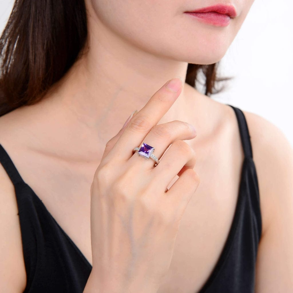 Purple Princess Cut Ring – Bold. Elegant. Unapologetically Regal
