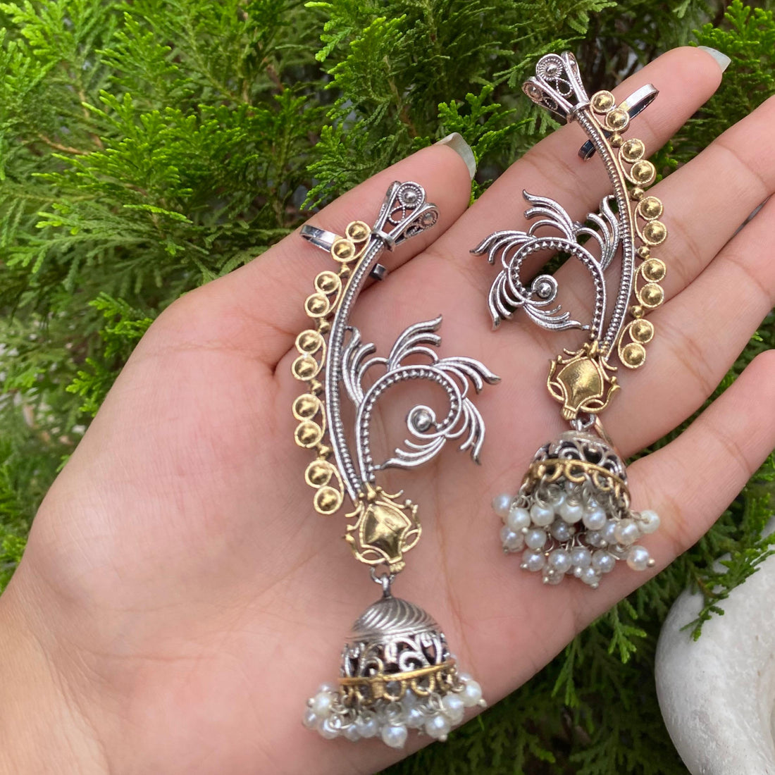 Regal Vines Pearl Jhumkas – A Flourish of Elegance and Tradition