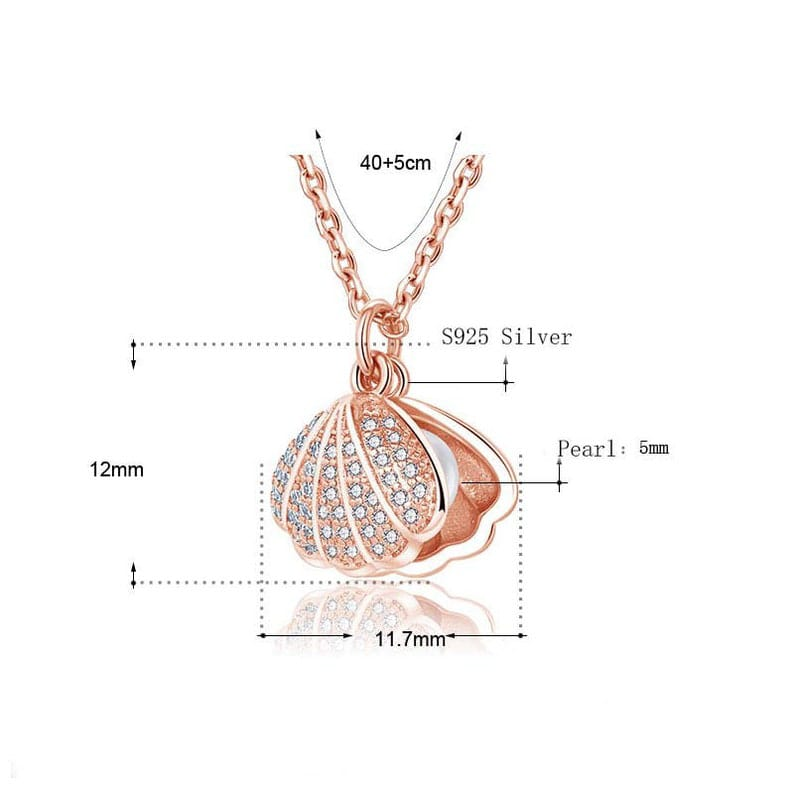 Rose Gold Pearl Shell Pendant Necklace – A Hidden Ocean Treasure in Every Glance