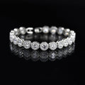 Round Big American Silver Tone Diamond Bracelet – A Dazzling Statement of Elegance