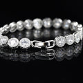 Round Big American Silver Tone Diamond Bracelet – A Dazzling Statement of Elegance