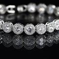 Round Big American Silver Tone Diamond Bracelet – A Dazzling Statement of Elegance