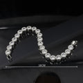 Round Big American Silver Tone Diamond Bracelet – A Dazzling Statement of Elegance