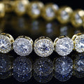 Round Big American Gold Tone Diamond Bracelet – A Statement of Golden Elegance